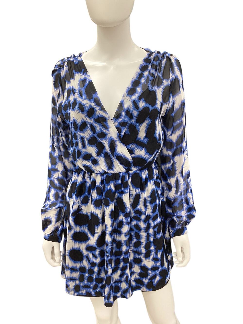 Twelfth Street By Cynthia Vincent Dress Women’s SZ S Mini Silk Blue Black &White